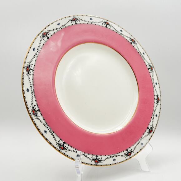 Antique Royal Worcester Plate Art Deco Hand Painted Enamel and Gilding Pink - Picture 7 of 13